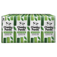 The Cheeky Panda Bamboo Pocket Tissues | 8 Packs of 10 Tissues Plastic Free Packaging | Hypoallergenic Travel Tissues Multipack