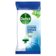 Dettol Antibacterial Cleansing Surface Biodegradable Wipes, Lime and Mint, 110 Wipes, Disinfectant, Home Hygiene, Kills 99.9 Percent of Germs