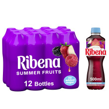 Ribena Summer Fruits Juice Drink No Added Sugar 500ml - Multipack of 12 | Real Fruit | Rich In Vitamin C | No Artificial Colours or Flavours | Tropic