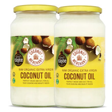 Coconut Merchant Organic Coconut Oil 1L - Extra Virgin, Cold Pressed Unrefined, Vegan and 100% Natural – for Skin, Hair & Cooking - 2 Pack