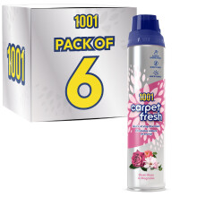 1001 Carpet Fresh Blush Rose & Magnolia Carpet Freshener Spray 300ml (Pack of 6) – Odour Eliminator, Quick Dry Foam, Long Lasting Fragrance, Carpet