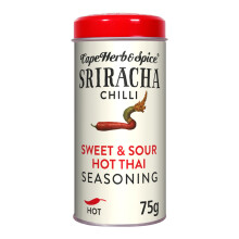 Cape Herb & Spice Sriracha Chilli Sweet & Sour Hot Thai Seasoning Condiment, Chilli Rating Hot, 75 g Tin (Pack of 1)