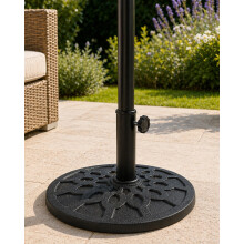 GardenCo 7.5kg Round Decorative Parasol Base - Outdoor Parasol Umbrella Stand Weight Base - All Parasols - Black (7.5kg Round)