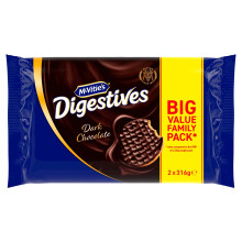 McVitie's Dark Digestive Biscuits Twin Pack 2 x 316 g, Chocolate, 632 gram