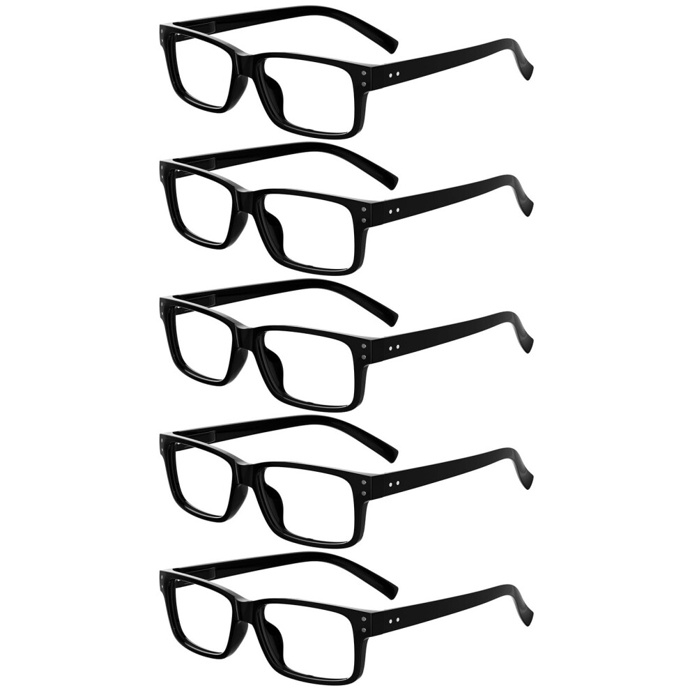 Eyekepper Black Vintage Reading Glasses-5 Pack Frame Glasses For Men Reading,Reader Eyeglasses Women