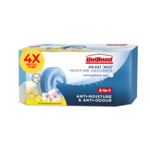 Unibond AERO 360 Moisture Absorber Wildflower Meadow Refill Tab,Aromatherapy,Ultra-Absorbent and Odour-Neutralising,for Dehumidifier,Condensation Ab