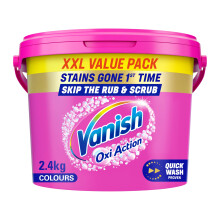 Vanish Gold Oxi Action Stain Remover Powder for clothes, 2.4kg, No Pre-Treat Needed, Safe on Colours & Whites