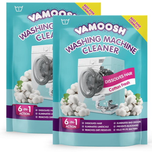 Vamoosh 6-in-1 Washing Machine Cleaner, Dissolves Hair, Eliminates