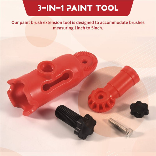 Multi-Angle Paint Brush Extender Red, Paint Edger Tool for High Ceilings, Extension Pole Attachment Holder 2