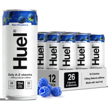 Huel Daily A-Z Vitamins Energy Drink, 12 x 330ml Cans, Blue Raspberry Sparkling