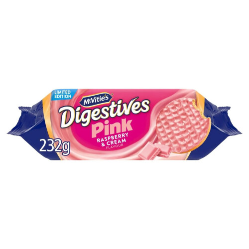 McVitie's Digestives Pink, Raspberry & Cream Flavour Biscuits, 232 g
