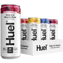 Huel Daily A-Z Vitamins Energy Drink, 12 x 330ml Cans, Selection Box Sparkling Multivitamin Energy Drink, Fizzy Drinks Made with Real Fruit, Rich in