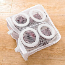 Wasnet, hoogwaardige polyester mesh schoenwaszak, wasmachinewaszak voor sneakers - wit
