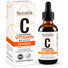 Nutroliq Liposomal Vitamin C Liquid Drops - Vegan Supplements for Men & Women's Health - Helps Boost Immune System - Quick-Absorbing, 2000mg Per Serv