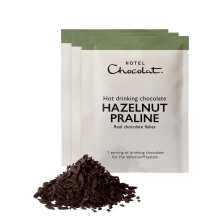 Hotel Chocolat Hazelnut Praline Hot Chocolate Sachets - Luxury Chocolate Flakes - Pack of 20 Single-Serve Sachets, 620g - Made To Pair With The Velve