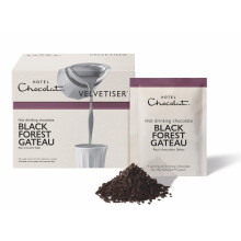 Hotel Chocolat Black Forest Gateau Hot Chocolate Sachets - Luxury Chocolate Flakes - Pack of 10 Single-Serve Sachets, 310g - Suitable for Vegetarians
