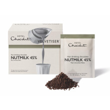 Hotel Chocolat 45% Nutmilk Hot Chocolate Sachets - Luxury Chocolate Flakes - Pack of 10 Single-Serve Sachets, 350g - Suitable for Vegetarians & Vegan