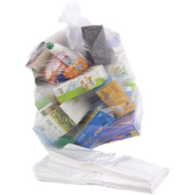 Abbey Pack of 100 Clear Plastic Recycling Bin Bags 90L – Transparent Recycling Bags for Kitchen, Bathroom, Bedroom, Office – Polythene Bin Liners