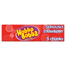 Hubba Bubba Chewing Gum, Seriously Strawberry, 20 Packs of 5 Pieces