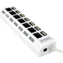 Gloednieuwe 7-poorts USB-hub met aan/uit-schakelaar, hot-plug-functionaliteit en USB 2.0 high-speed poort voor computers.