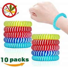 Set van 10 EVA-muggenwerende armbanden in verschillende kleuren. 100% natuurlijk. Met citronellageur.