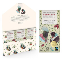 70% Organic Dark Rich, plain dark chocolate with 70% cocoa. Certified organic, Fairtrade, and net climate positive. Beautiful gifts for everyone. 3x