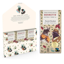 Toasted Hazelnut Dark organic chocolate with crunchy toasted hazelnuts. 60% cocoa. Certified organic, Fairtrade, and net climate positive. Beautiful