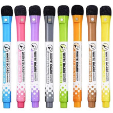 8 stuks whiteboardstiften, droog uitwisbare whiteboardmarkers met fijne punt en rubberen gum, magnetische schrijfmarkers