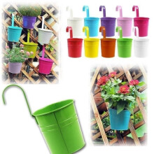 Set van 10 hangende metalen bloempotten - 10 kleuren - Balkon-, tuin- en huisdecoratie