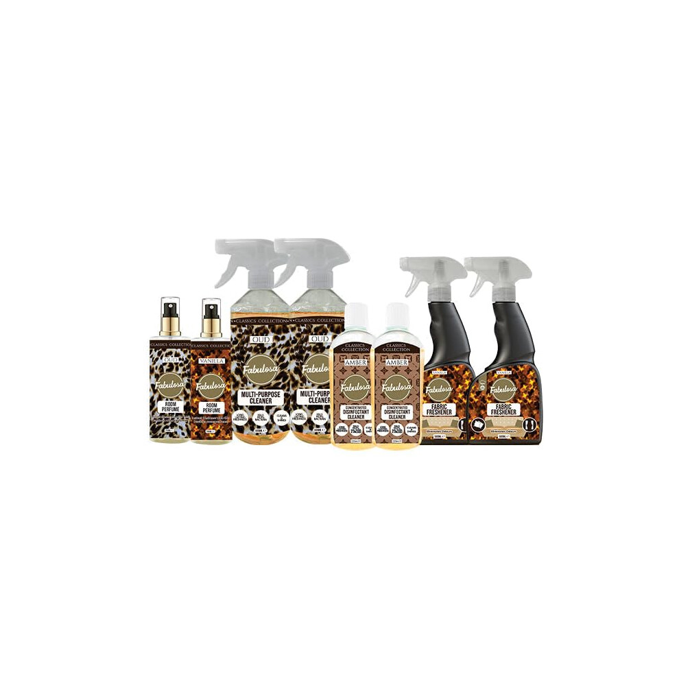 Fabulosa All-In-One General Household Cleaning Bundle, Cleaners And Fresheners, Antibacterial Sprays And Concentrated Disinfectants, Long Lasting Roo