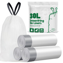 Yolaist Bin Bags 30l, 20um Tall Kitchen Pedal Bin Liners, 45 Counts