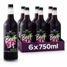 Beet It Organic Beetroot Juice 750ml Bottles - Vegan - Picked and Pressed - No Added Sugar (Pack of 6)