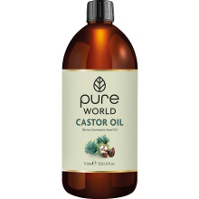 Pure World Natural Castor Oil 1 Litre 1000ml. Cold & Freshly Pressed 100% Pure a