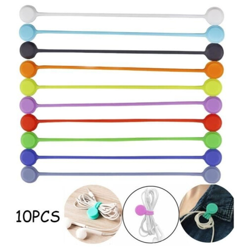 Magnetische kabelbinders - Siliconen kabelclips - 10 stuks