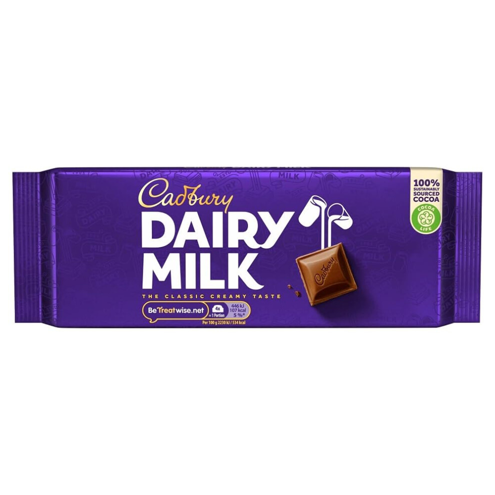 Cadbury Dairy Milk Chocolate Bar, Creamy And Smooth Milk Chocolate, 180 G (Pack Of 1)
