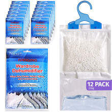 Nyxi Set of 12 Hanging Interior Wardrobe Dehumidifier - 230g Each Bag - Ideal to stop damp, mould mildew & condensation- For Wardrobe, Home, Kitchen,
