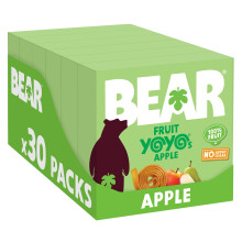 BEAR Yoyos Apple 20g (Pack of 30) – Made with Real Fruit, No Added Sugar, Ideal lunchbox snack for kids or on-the-go