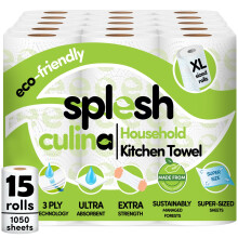 Splesh Culina Kitchen Towel - 15 XL Rolls (1050 Sheets) 3 Ply Ultra