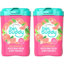 Bin Buddy Pink Grapefruit, Pack of 2 - Leaves Your Bin Fresh and Smelling Great – Suitable for Indoor, Kitchen, Bathroom, Compost, Food Waste and Ou
