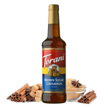 Torani Coffee Syrup – Brown Sugar Cinnamon Flavour 750ml – Cane Sugar Drink Flavouring for Lattes, Iced Coffee & Hot Drinks – Vegetarian Friendl