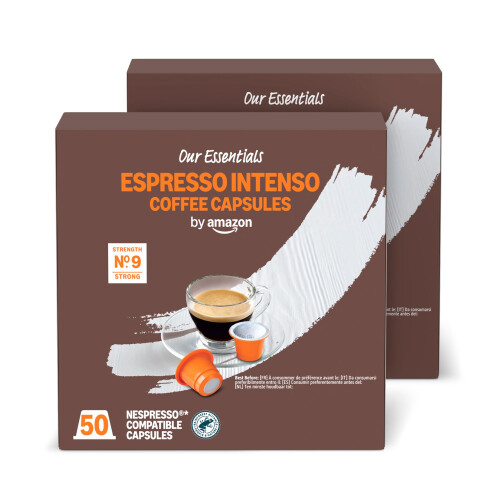 by Amazon Espresso Intenso Plastic Coffee Capsules Nespresso