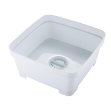 Minky Washing Up Bowl with Sink Plug Strainer, Multipurpose Square Basin, Speckled White, 11L, UK Made