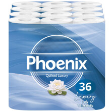 Phoenix Brand Soft Luxury Toilet Rolls, Bulk Buy, Quilted White 3 Ply Toilet Pap