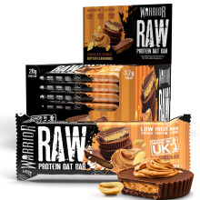 Warrior RAW Protein Flapjack 24 x 75g – 20g High Protein Bars, Low Sugar High Fibre Oat Bars – Protein Bars 24 Pack & Protein Snacks