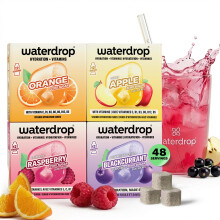 waterdrop Microdrink Classic Fruit Mix Set - 48 Water Flavouring Hydration Tablets, Flavoured Water Cubes in Orange, Apple, Raspberry & Blackcurrant