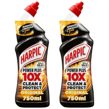 Harpic Original Power Plus Max 10 Action Gel | Toilet Cleaner (Pack of 2, 750ml each)