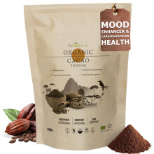 Organic Cacao/Cocoa Powder 500g | Pure & Unsweetened | Mood Enhancer & Cardiovascular Health | Natural Source of Magnesium | Perfect for Smoothies, B
