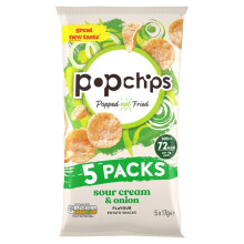 popchips - Sour Cream Popped Potato Chips 17 grams (Pack of 5) - Popped not Fried, No Artificial Flavours or Colours, Suitable for Vegans