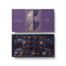 Hotel Chocolat Serious Dark Fix 29-Piece Boxed Selection, 310g - Chocolate Gift Box For Birthday, Anniversary, Thank You