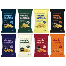 Simply Roasted - Ultimate Mixed | 12 x 93g Sharer Bags | Full Flavour Experience | 50% Less Fat | Under 99 Calories Per Serve | Triple Cooked for the